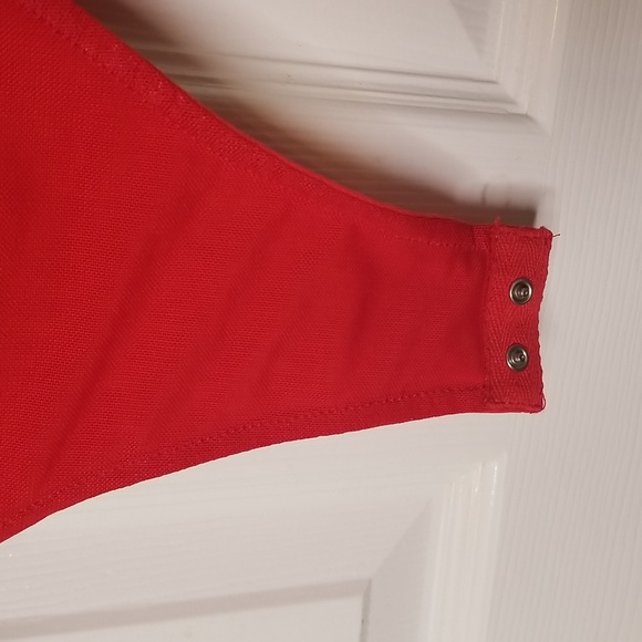 Lulus Womens Red Sleeveless Ruffle Neck Bodysuit Top - Picture 10 of 15